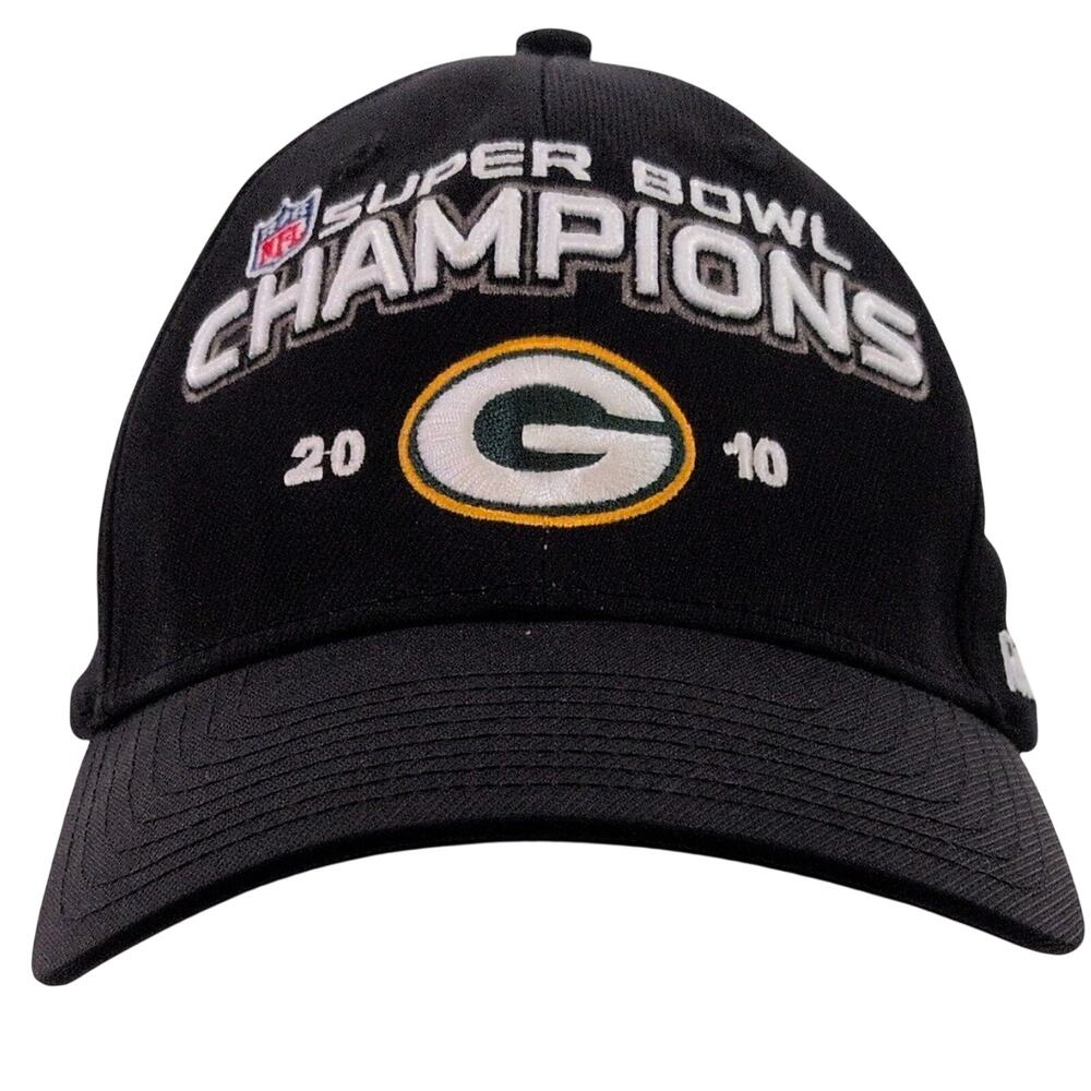 Green Bay Packers Super Bowl XLV 2010 Champions Hat Cap Reebok Black Adjustable